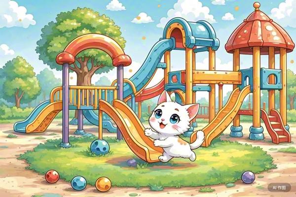 在公园遛猫